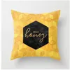 Yastık Sarı Durumda Geometrik Ananas Glitter Polyester Kanepe Dekoratif Yastık Kapak Ev Dekor için 45x45 cm Şeftali Kadife Yastık Kılıfı