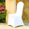 100pcs beliebte billige Hochzeitsfeier Zeremonie Stuhl Decken White Elastic Party Stuhl Cover Bankett Esstuch Neu Neu