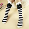 Baby knie hoge sokken meisjes dier kat gestreepte kousen kinderen polka dot cartoon lange sokken katoen casual panty prinses been warmer c7140