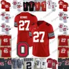 Американский колледж футбол Wear Ohio State Buckeyes #27 Эдди Джордж 32 Джек Татум 36 Крис Спилман 45 Арчи Гриффин 9 Джонни Юта Винтаж Красная Белая Джерси 4XL