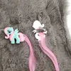 Saç Aksesuarları Unicorn Saç Klipler Kız Ponytails Gökkuşağı ilmek Çocuk Uzun Peruk Tokalar Barrette 20pair 0216