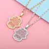 2018 Crystal Hamsa Necklace for Women KC Golden Plated Fatima Hand Hollow Choker Halsband Metallkedjan smycken Drop 8928366