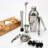 750 ml/600 ml Edelstahl-Bar-Cocktail-Shaker-Set, Bargeschirr-Set, Shaker-Set mit Holzregal, Bar-Werkzeug