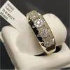 Vente chaude Bijoux De Mode Bague De Mariage Bague 925 Sterling SilverGold Remplir Pave Blanc Saphir CZ Diamant Populaire Femmes Bague De Mariée Cadeau