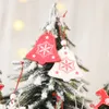8 estilos brancos em ￡rvore de natal vermelha ornamento 12pcs/lote de madeira pingente pendurado anjo sino de neve elk estrela decora￧￵es de natal para casa