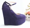 size 30 31 32 size 40 41 42 43 HOT 4 colors ankle strap 5.5CM high platform 15CM wedges heel shoes