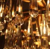 Lyxig ljuskrona Belysning Guld Hängande Kristall Ljus Fixture Living Matsal Led Cristal Luster Hem Decoation Lamp Free Ups