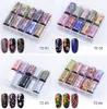 10 sztuk Gwiaździsty Sky Folie Nail Transferu Holograficzne Naklejki Wody Naklejki Nail Art Naklejki 4 * 120 cm DIY Wskazówki Nail Tips Dekoracje Narzędzia Rra2039