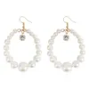 Gros-boucles d'oreilles femmes perles perles rondes charme huggie boucle d'oreille fille diamant pendentifs simple cercle Designer Bijoux livraison gratuite