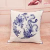 Pillow Vintage Chinese Style Cushion Cover Cotton Linen Blue and White Porcelain Pillow Case for Sofa Car Home Decorative Pillows Cases