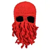 Pure Manual Weave Octopus Wool Yarn Hatts Håll varma Halloween Party Funny3088614