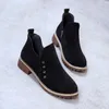 Women Boots Female 4cm heel Flock Ankle Vintage Zip Casual Lady Anti-skip