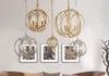 Stile americano creativo campagna moda camera da letto tavolo da pranzo portico corridoio gabbia circolare lampadario oro / argento luci a led