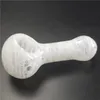 White Stripe Glass Smoking Pipes Spoon for Water Bong Hookahs Tobacco Adapter Accessories