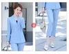 Rosa Blau Formale Elegante Damen Hosenanzüge Langarm Jacke Blazer und Hose Büro Damen Arbeitskleidung 2 Stück Set Hosenanzug