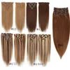 Extra thick Clip In Human Hair Extentions Silky Straight 8A100 Human Hair Extensions 2 1620inches Brazilian Hair Preferential P4048867