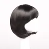 Fashion lady wig with short straight black hair bangs wig girls bobo wigs