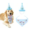 Cute Doggie Party Hat met slabbetjes Cartoon Its My Birthday Printing Paper Caps Pet Apparel Accessoires Populaire 9MY E1