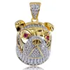 Hip Hop Iced Out Pendant 3d Pet Dog Pendant Collier Micro Pavic Cubic Zircon Mens Bling Jewelry Gift