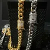 Uomo Donna Miami Collana a catena cubana Fusione in acciaio inossidabile Doppia chiusura di sicurezza Catene a maglie diamantate Gioielli hip-hop 10mm 61cm / 76cm