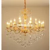 Frete grátis europeu moderno Lustres Chandelier Genuine cor dourada do candelabro de cristal E14 LED de alta liga Chandelier Qualidade