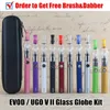 wholesale Dab vape glass globe herbal kit ecig evod 510 passthrough pens for wax vaporizer starter kits hottest selling