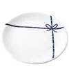 Nordic Blue Porcelain Dinner Plates 8 tum rund keramisk kupéplatta för biff dessert frukt lunch sallad aptitretare 5 mönster