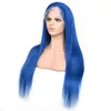 Cheveux humains malaisiens 13X4 perruques avant de lacet 12-28 pouces perruques de cheveux vierges droites 13 par 4 perruque gris rose bleu rouge cheveux colorés