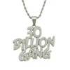 Mens Hip Hop Necklace Gold Silver Fashion Jewelry Twisted Rope Chain Personality English Alphabet Letter 30 Billon Gang Pendant Necklaces