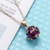 Brand New 12Pcs/Lot Luckyshine Rose Gold Red Gems Clusters Crystal Gems Pendant Bride Wedding Jewelry CZ Pendant Necklaces Gift