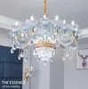 European style crystal chandelier living room pendant lamps new hall lamp luxury dining room bedroom home pendant lights