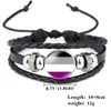 Bracciale in pelle LGBT Gay Pride per donna uomo arcobaleno cabochon in vetro con ciondolo corda intrecciata braccialetto avvolgente braccialetto gioielli di moda regalo