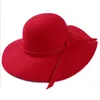 Wide Large Brim Wool Felt Cap Summer Beach Women Girl Lady Travel Floppy Beach Sun Hat Foldbar Black Red Camel12611