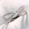 Klasyczny Handamde Moda Biżuteria Prawdziwe 100% 925 Sterling Silver Cute 5a Cubic Cyrkonia Etykiety Ring Party Wedding Engagement Band Set Set