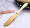 7 Colors stainless steel gilded high-grade bread jam butter knife with holes Western steak knife tableware wipe cream cheese knives