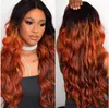 Ombre Body Wave Fair Pakiety z koronkowym zamknięciem 1B350 Dwucie Złote Blond Blondynki Unroved Brazylian Body Wave Human Hair Weave7866492