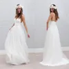 夏のビーチボホのウェディングドレスセクシーな背中のスパゲッティストラップチュールRuchedの床の長さBohemian Wedding Bridal Gowns Robe de Mariee