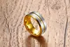 8mm de cor de ouro prateado moda simples anéis masculinos tungstênio jóias de jóias para homens meninos j045279z