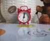 Retro Leuke Mini Cartoon Metalen Wekker Clocks Round Number Double Bell Desk Table Digital Clock Home Decor Candy Color
