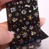 Xmas Mönster Nail Art Stickers 3D Snowflake Star Laser Glitter Juldekorationer Manikyr Naglar Överföring Folier 100x4cm