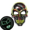 Halloween Mask Led Light Up Scary Skeleton Skull Mask For Festival Cosplay Halloween Kostuum Masquerade Party's Carnival 8 Colors PHJK1909