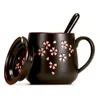 Keramik-Becherdeckel, Löffel-Set, hochwertige japanische Teetasse, Kaffee-Duft-Teetasse, exquisite Geschenkbox-Verpackung