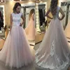 Suknie Balowe Suknie Ślubne Glamorous Luksusowe Dubaj Arabski Nowy Moda Koronki Długie Rękawy 3D Kwiaty Frezowanie Suknia ślubna Bridal Suknie Niestandardowe