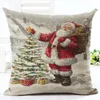 Gztzmy 45x45cm 2019new decor decoração feliz Natal decorações para casa pillowcase Papai Noel Rena de linho tampa de cobertura natal