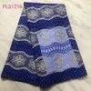 5 yards pc bel tessuto di pizzo netto francese color pesca con ricami in maglia africana stile fiore per abito bn1202