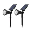 2 stks LED Solar Light Outdoor Solar Power Spotlight Garden Gazon Lamp Landschap Spotlichten Veranda Licht