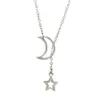 Collier ras du cou avec pendentif lune et étoile, couleur or, chaîne en alliage de Zinc pour femmes, bijoux de fête, tir à l'arc 221N