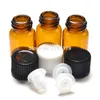 1000 stks 2ml Mini Amber Glasfles met opening Meductie en Cap Klein Parfum Voorbeeld Essential Oil Injectieflesjes Gratis Verzending