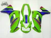 Gratis Custom Fairing Set för Kawasaki Ninja 650R ER-6F 2006 2007 2008 Gröna Blå Motorcykel Fairings Kits 06 07 08 ER6F 650R