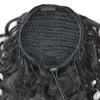 rabo de cavalo cabelo humano profundamente encaracolado para as mulheres negras parte lateral rabo de cavalo penteado 1pcs cordão rabo de cavalo naturais 1b 140g